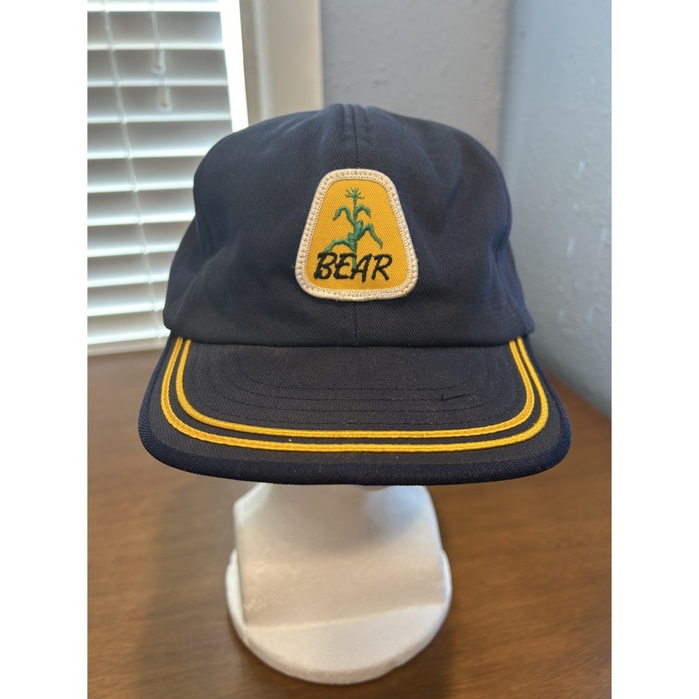 VTG-1980s Bear Seeds patch USA Made Kap King  ag snapback trucker hat
